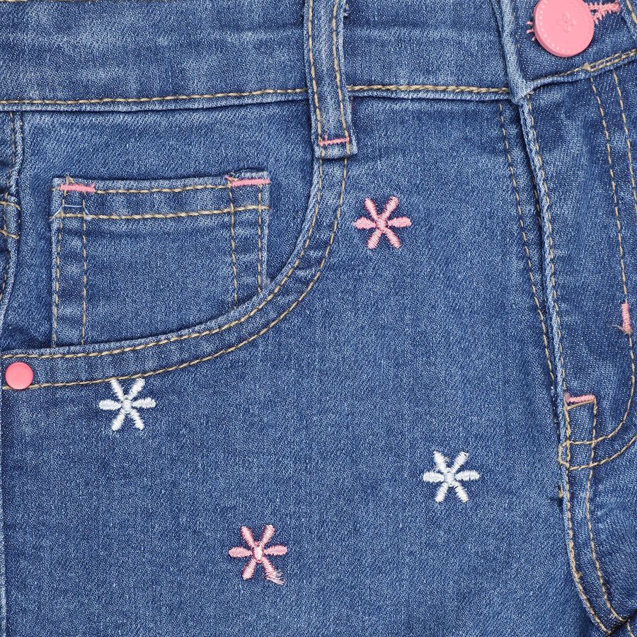 Girls' Shorts, मध्यम नीला, large