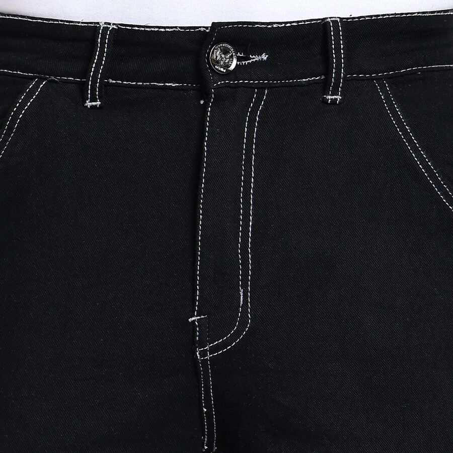 Men's 100% Cotton Skinny Jeans , Black, large image number null