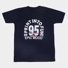 Boys' Half Sleeves T-Shirt, Navy Blue, small