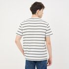 Men's Snow White Round Neck Casual T-Shirt, White, small