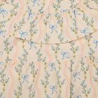 Girls' Light Pink Fit and Flare Floral Printed Cold Shoulder Frock, Light Pink, small