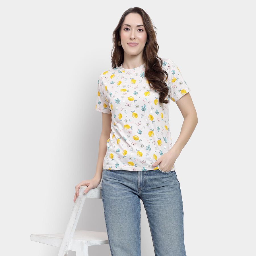 Ladies' Round Neck T-Shirt, White, large image number null