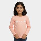 Girls Soft Peach Round Neck Casual Long Sleeve Top, पीच, small image number null