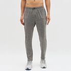 Men's Muted Ash Grey Slim Fit Logo Detail Track Pants, Dark Grey, small image number null