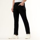 Men's Black Blue Slim Fit Washed Jeans, काला, small