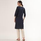 Women's Teal Notch Neck Floral Printed Kurta, टील ब्लू, small