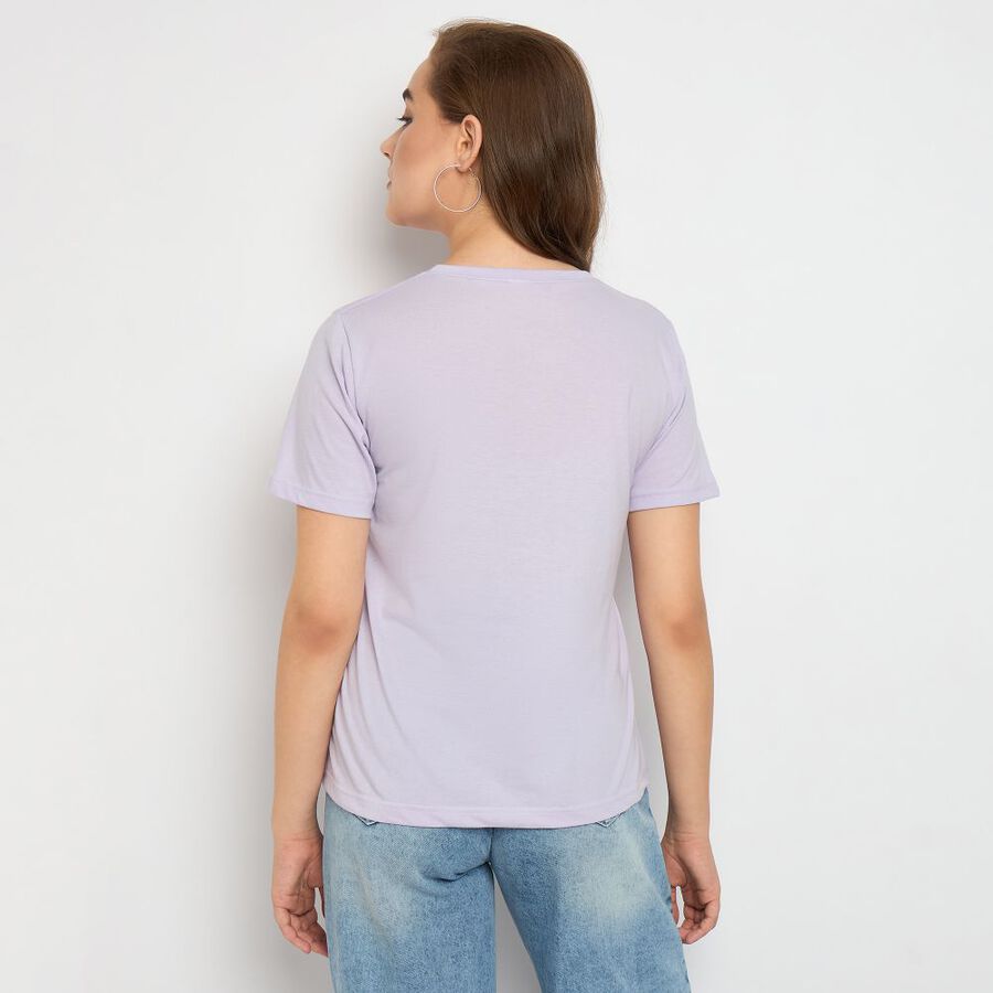 Ladies' Round Neck T-Shirt, लाइलेक, large image number null