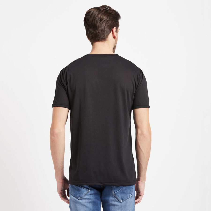 Round Neck T-Shirt, Black, large image number null