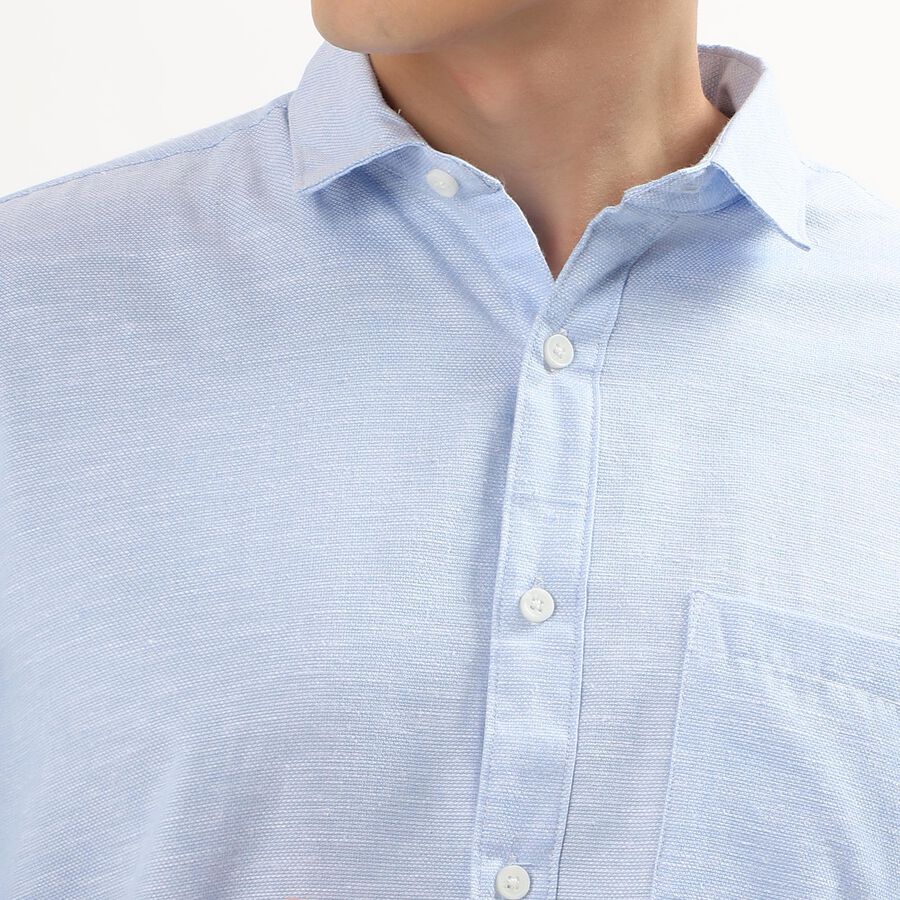 Men's Regular Collar Casual Shirt, Light Blue, large image number null