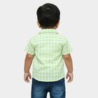 Infants Mint Green Cotton Half Sleeve Classic Collar Casual Shirt, Light Green, small