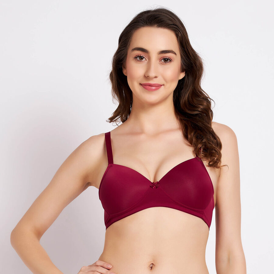 Solid Bra, Maroon, large image number null