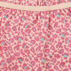 Girls Pink Regular Fit Printed Bloomer Shorts, Peach, small