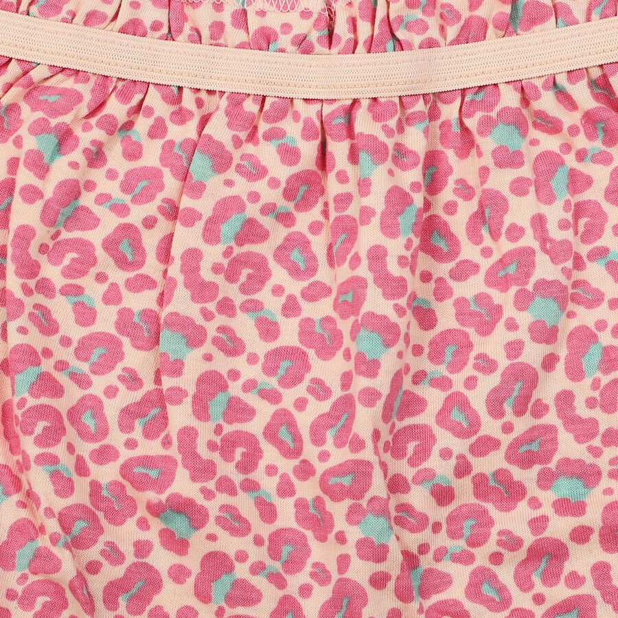 Girls Pink Regular Fit Printed Bloomer Shorts, Peach, large