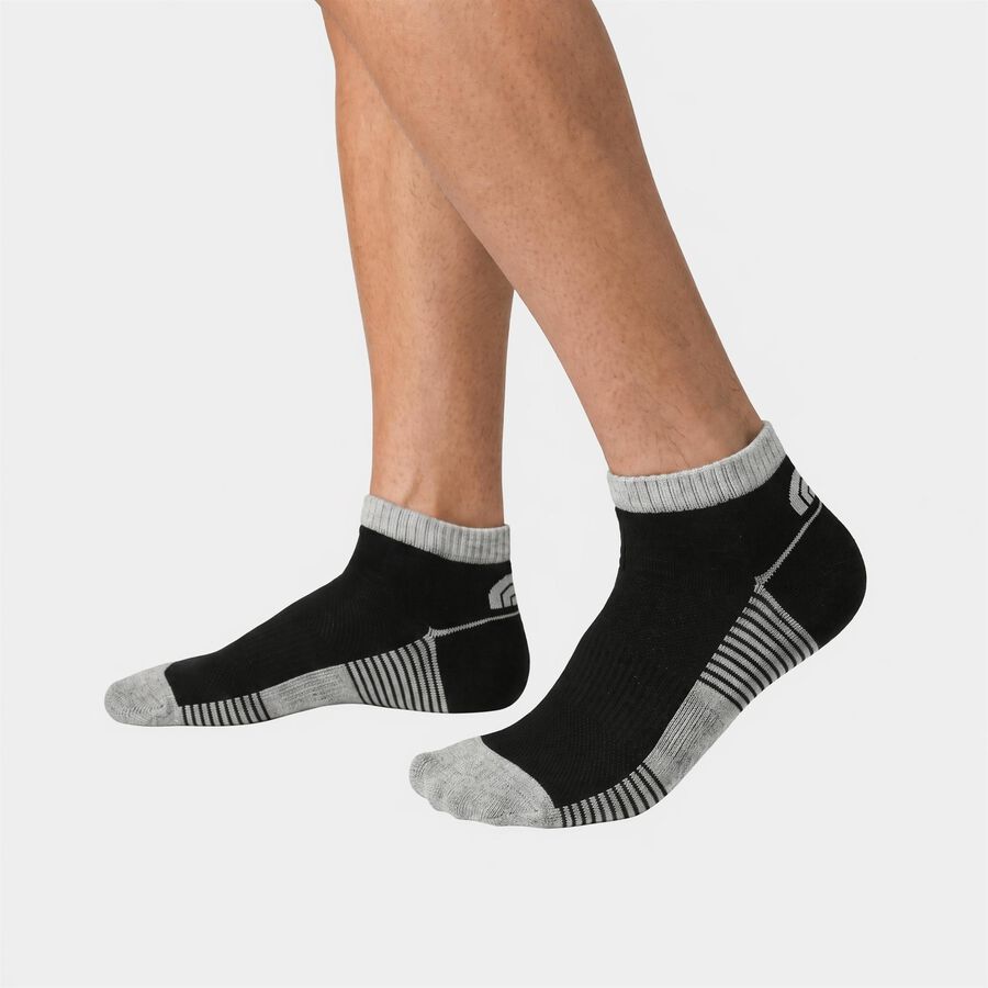 Men's Ankle Length Pack of 3 Socks ( White , Blue, Black ), Mid Blue, large