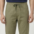 Men's Green Slim Fit Casual Trousers, Light Green, small
