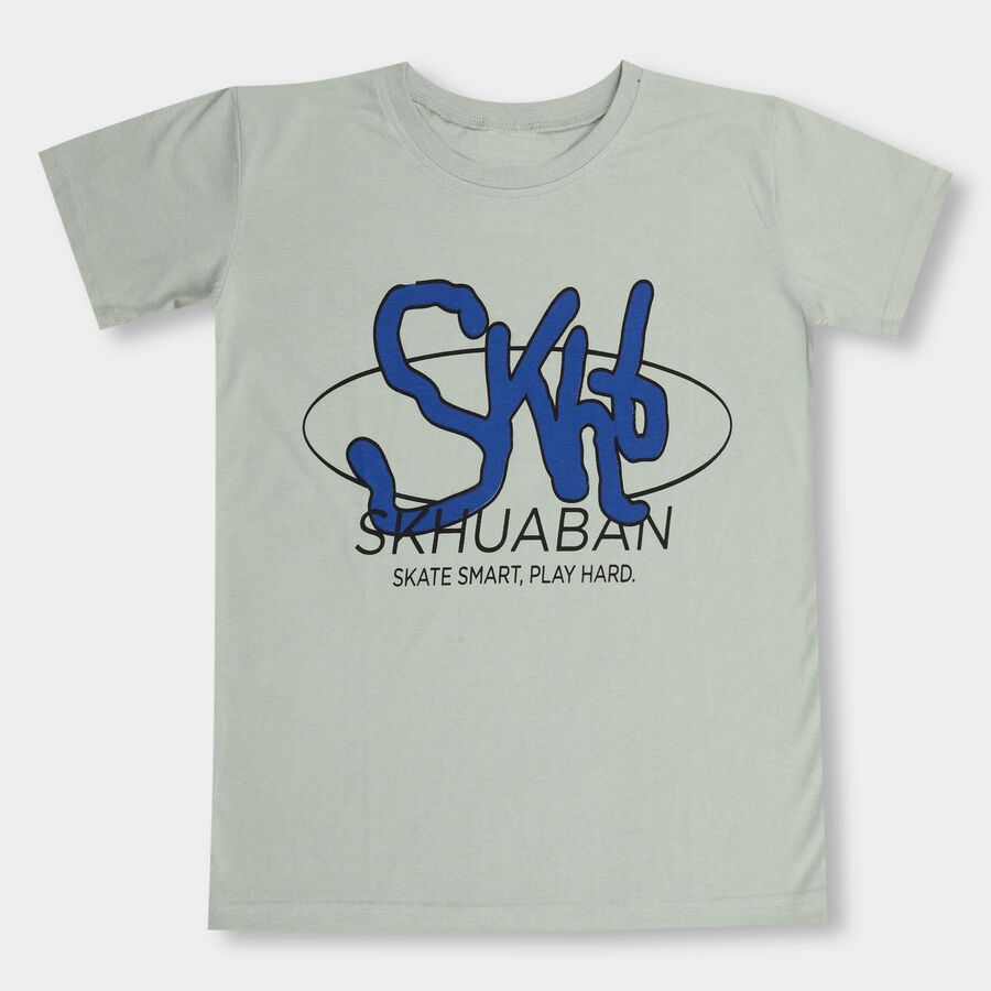 Boys' Half Sleeves T-Shirt, हल्का हरा, large image number null