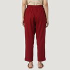 Women's Maroon Regular Fit Solid Palazzos, Maroon, small