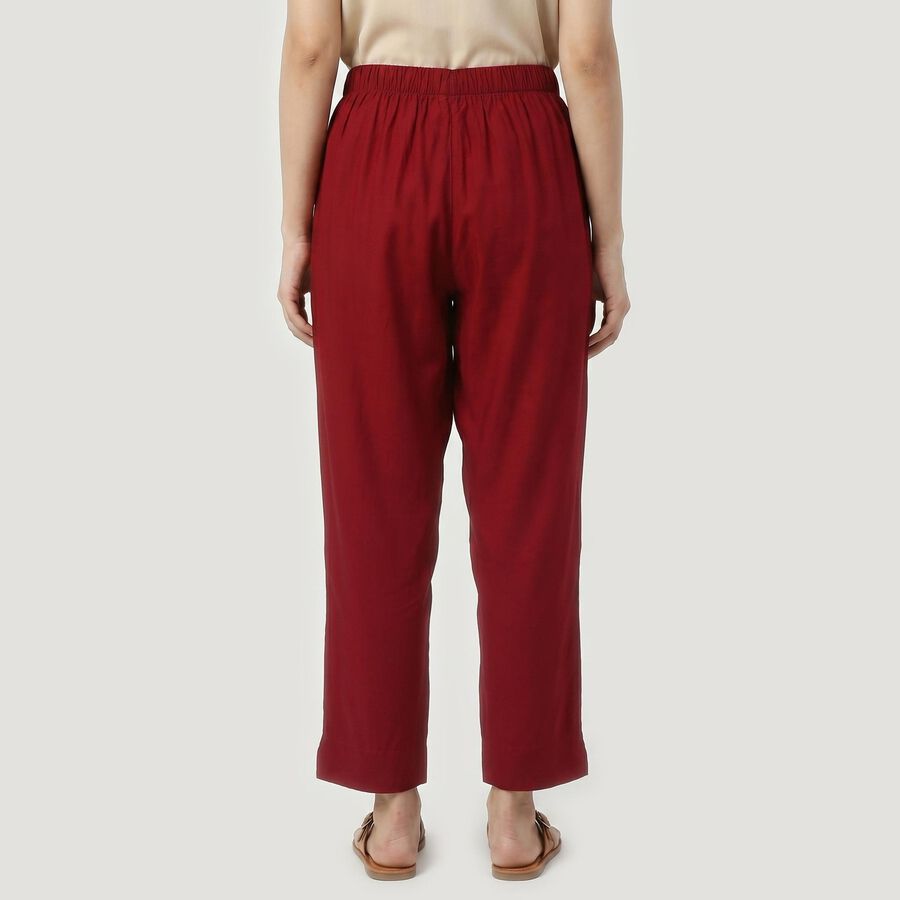 Women's Maroon Regular Fit Solid Palazzos, Maroon, large