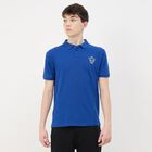 Men's Dark Blue Cotton Polo Neck Classic T-Shirt, Dark Blue, small