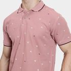 Men's 100% Cotton Collared Half Sleeves T-Shirt , पीच, small image number null