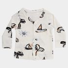 Infants White Cotton V-Neck Regular T-Shirt, White, small