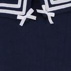 Girls' Navy Blue Sleeveless Sailor Collar Frock, Navy Blue, small