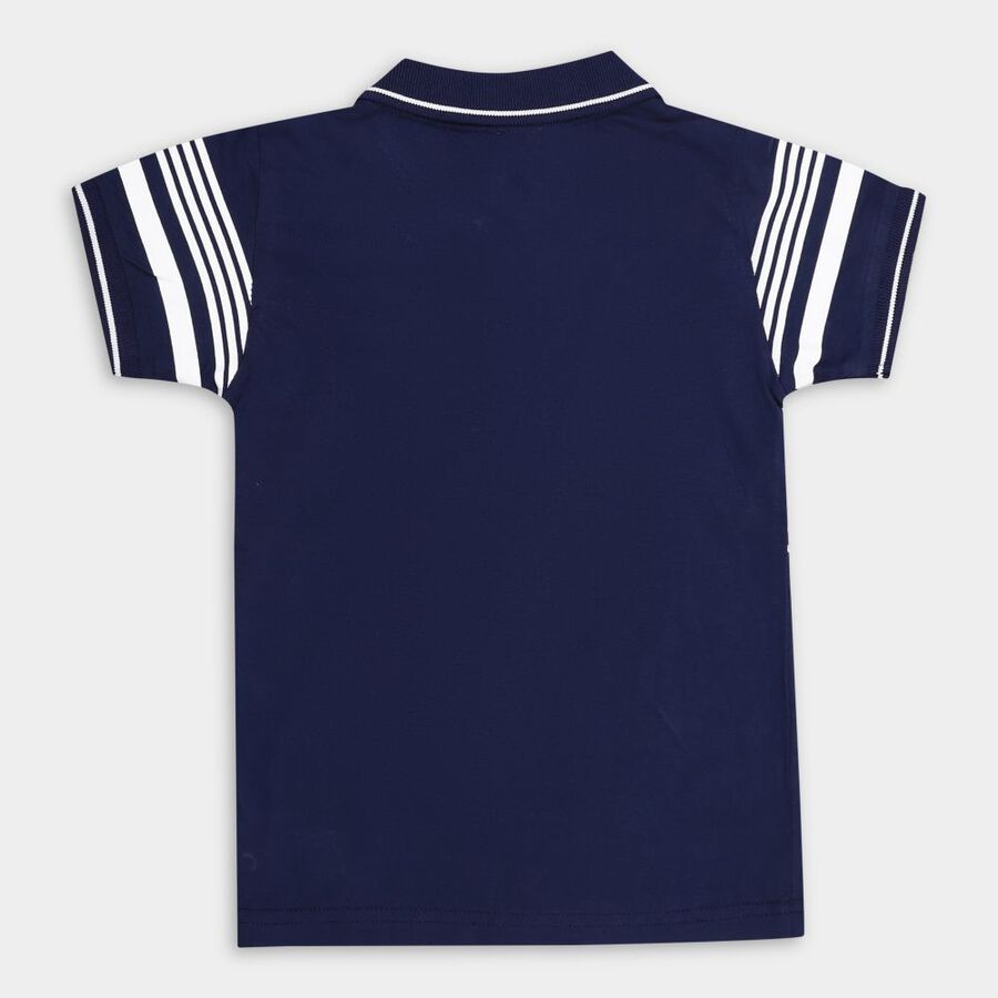 Boys' Cotton Half Sleeves T-Shirt, Navy Blue, large image number null