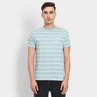 Men's Round Neck Half Sleeves T-Shirt, एक्वा, small image number null