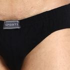 Men's 100% Cotton Briefs, काला, small