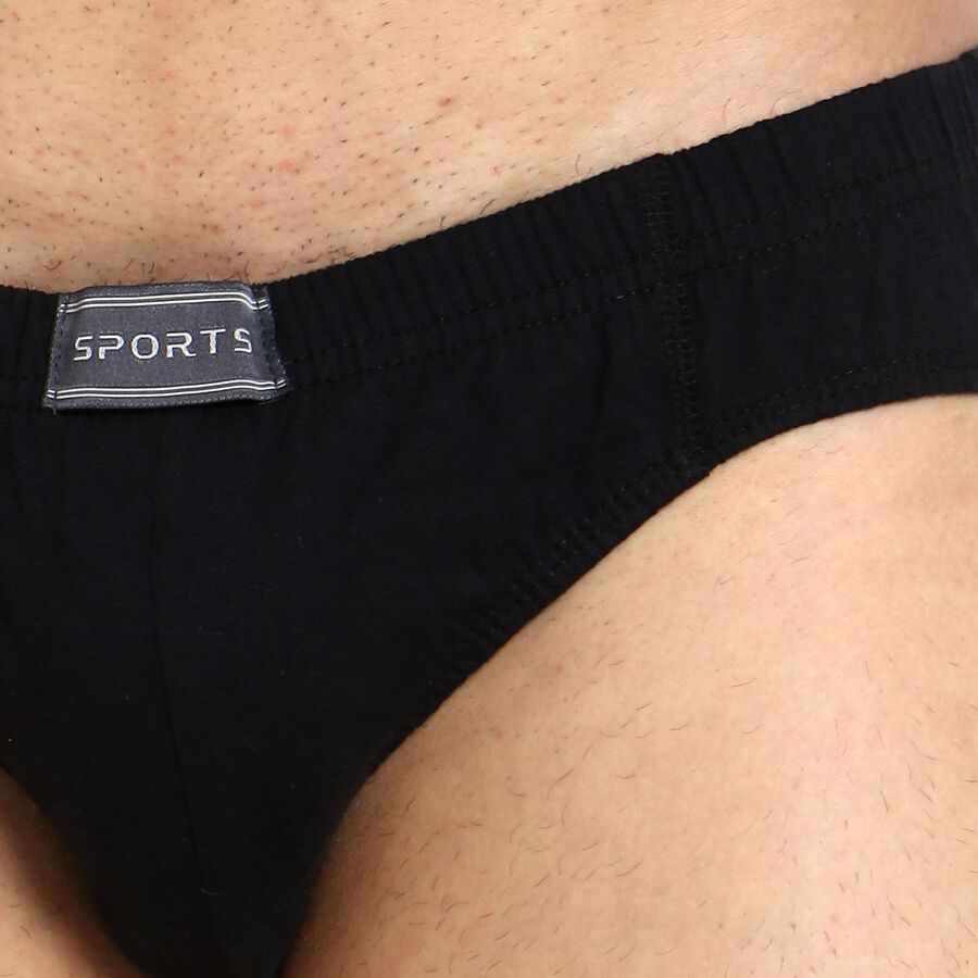 Men's 100% Cotton Briefs, काला, large