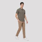Men Olive Green Polo Neck Polo T-Shirt, Olive, small