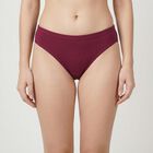 Women's Wine High-Cut Cotton Panty, Wine, small