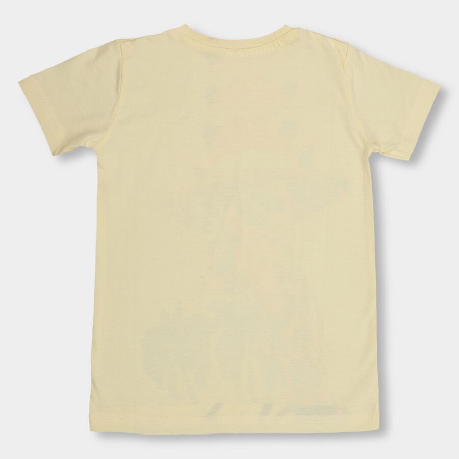 Boys' 100% Cotton Half Sleeves T-Shirt , Yellow, large image number null