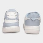 Women's Light Powder Blue and White Lace-Up Casual Sneakers, Blue, small