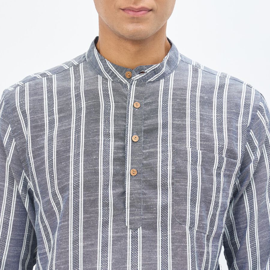 Men's Kurta, Navy Blue, large