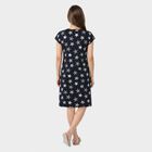 Women's Navy Blue Round Neck T-Shirt Style Nighty, नेवी ब्लू, small