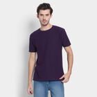 Men's Round Neck Half Sleeves T-Shirt , Purple, small image number null
