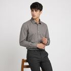 Men's Grey Regular Fit Formal Shirt, गहरा ग्रे, small