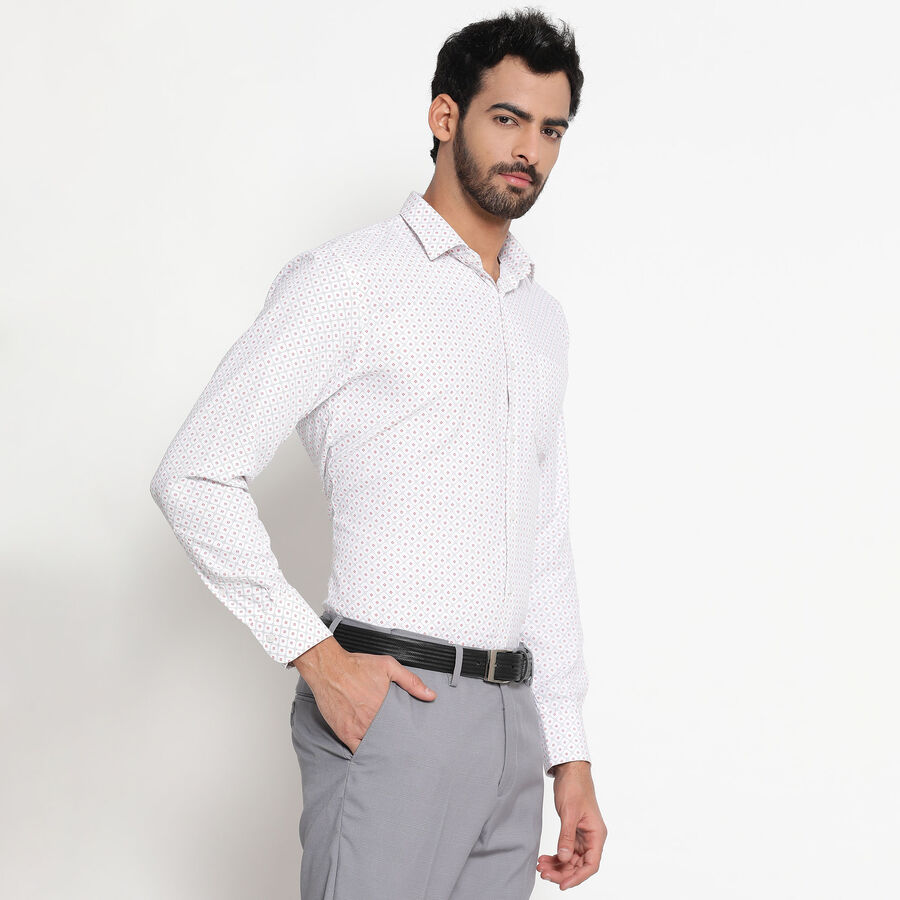Printed Formal Shirt, Off White, large image number null