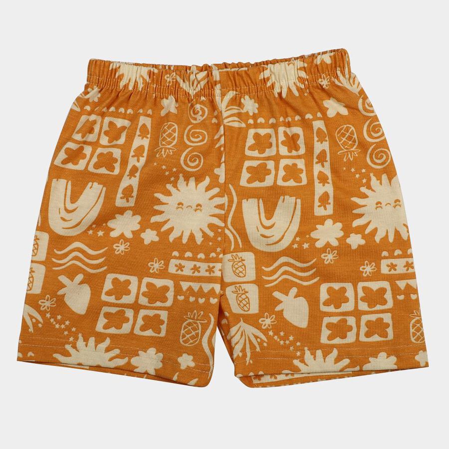 Girls' Yellow Regular Fit Solid Shorts, पीला, large