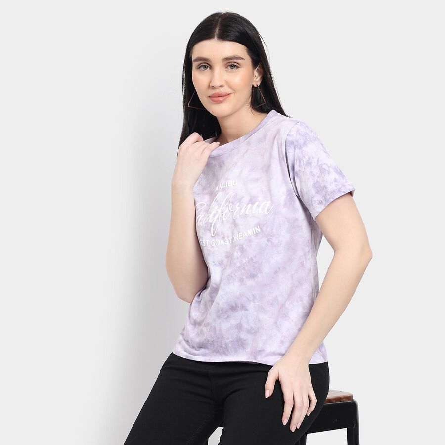 Ladies' 100% Cotton Round Neck T-Shirt , Lilac, large image number null