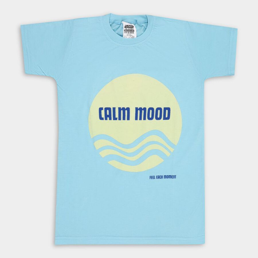 Boys' Half Sleeves T-Shirt, Light Blue, large image number null