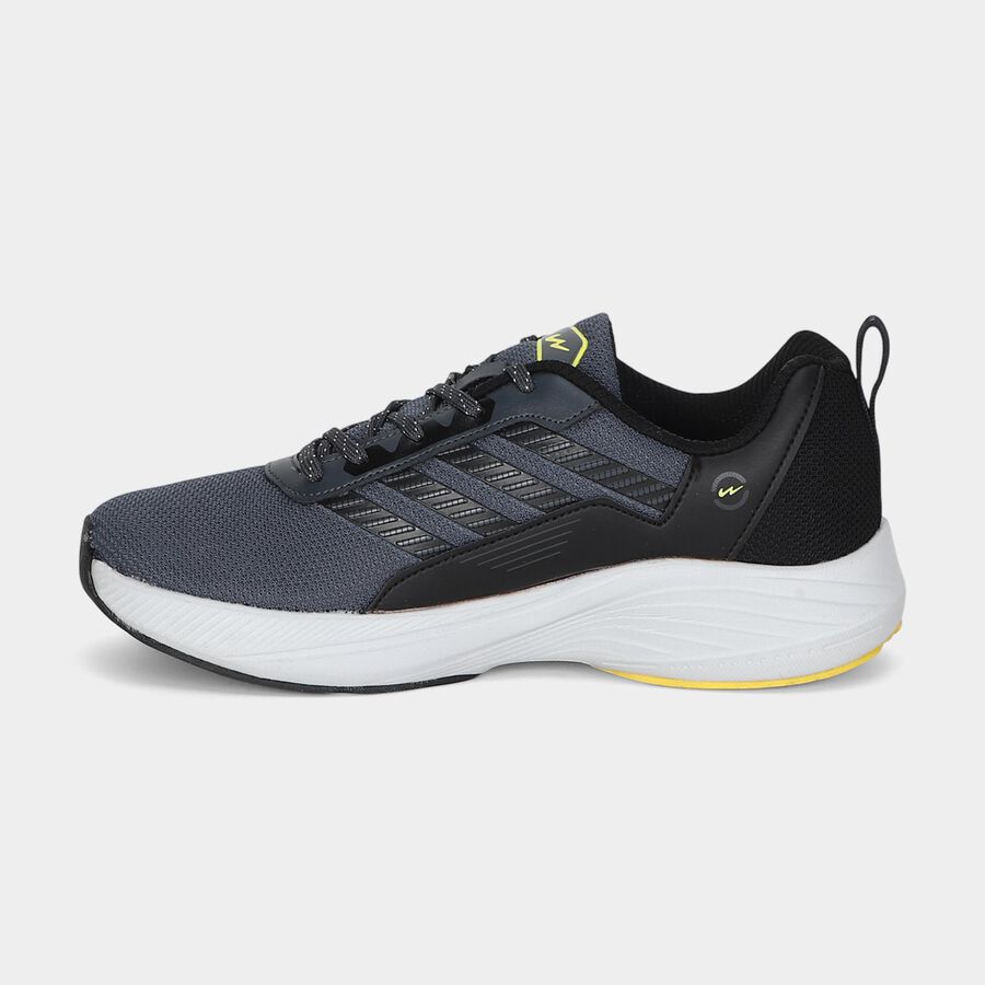 Men's Grey Lace-Up Sneakers, ग्रे, large