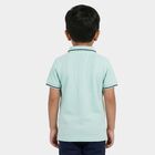 Boys White Cotton Polo Neck Casual T-Shirt, White, small