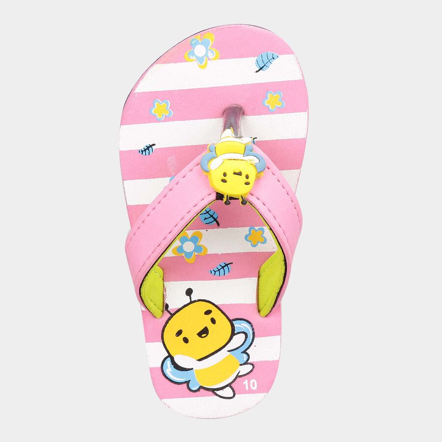 Kids Printed Slippers, Pink, large image number null