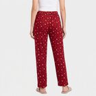 Women's Wine Straight Fit Floral Printed Cotton Blend Pyjama, वाइन, small