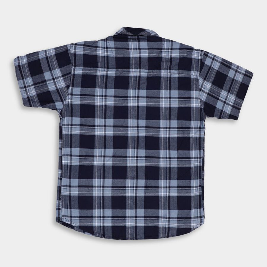 Boys' 100% Cotton Casual Shirt, मध्यम नीला, large image number null