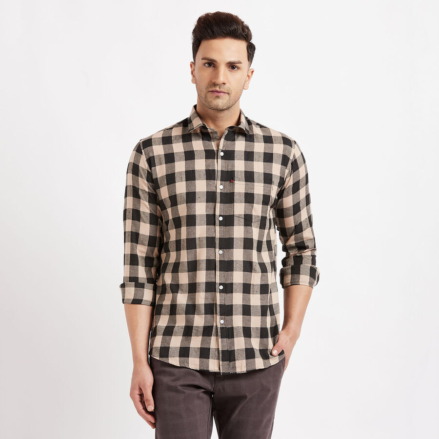Checks Casual Shirt, Black, large image number null