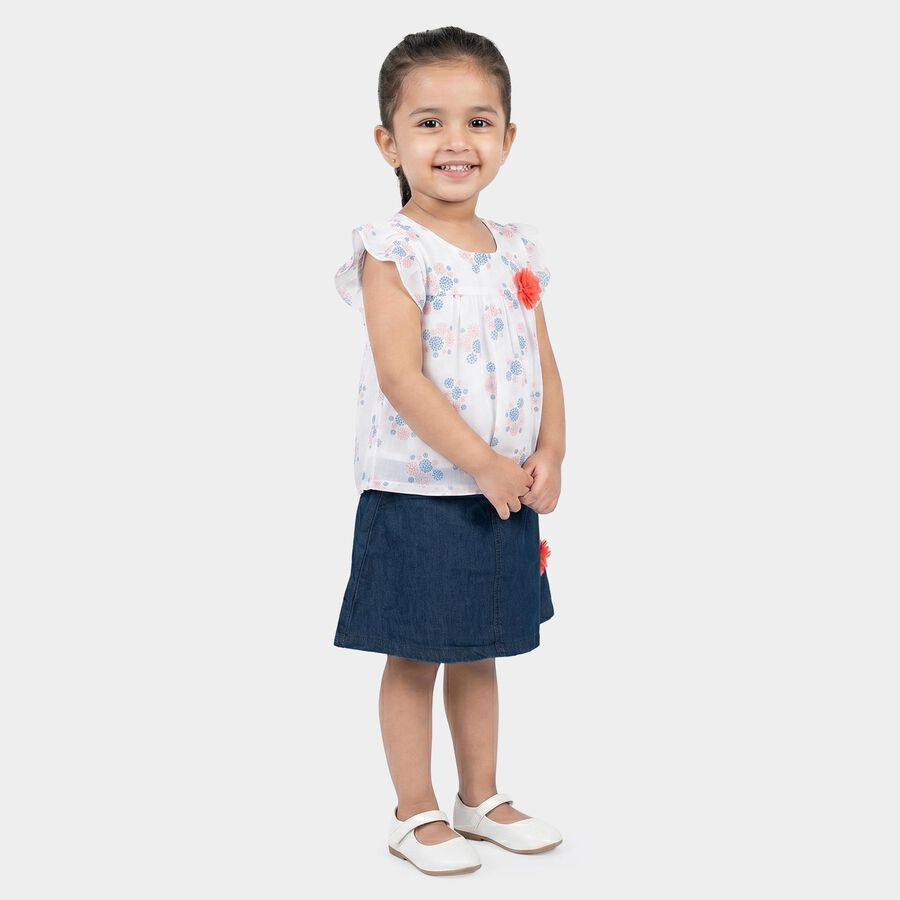 Girls Light Blue Round Neck Co-ord Set Upper and Bottom Set, हल्का नीला, large