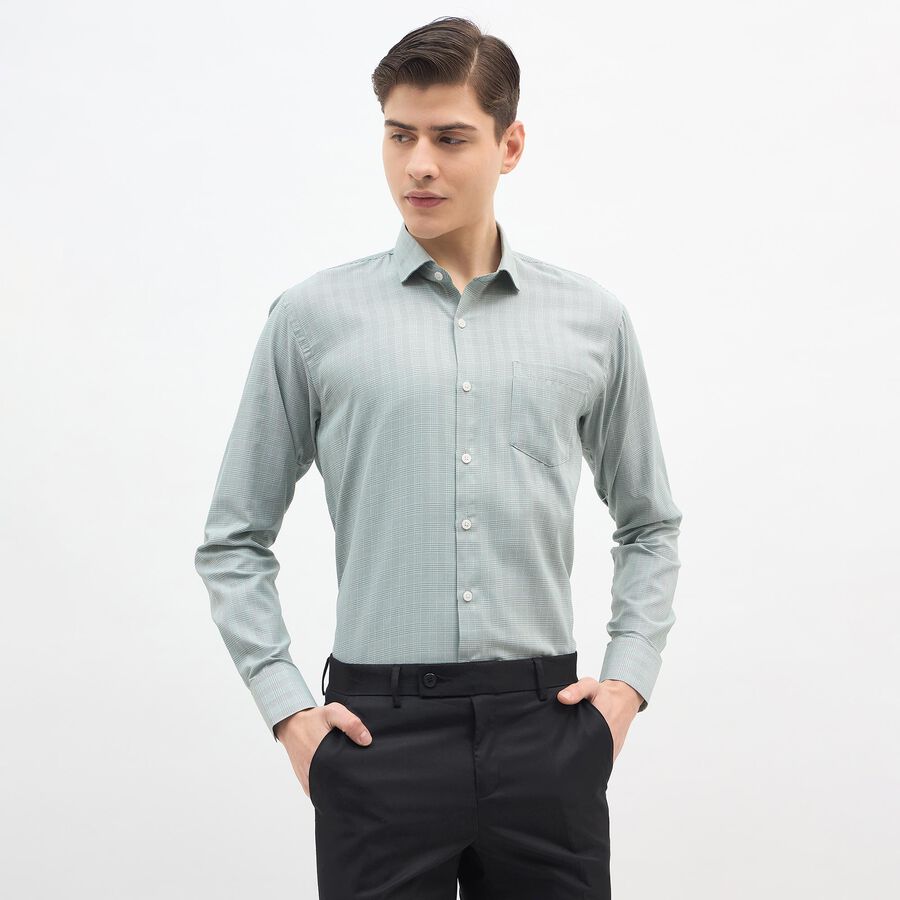 Men's Formal Shirt, Light Green, large image number null